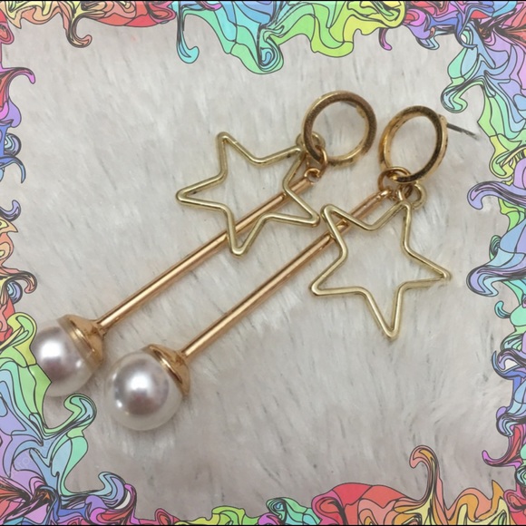 Jewelry - Star Struck Splendid Gold Pearl Earrings (P2)